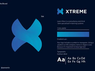 BRAND LOGO XTREME app brand logo branding design gradient logo graphic design iconic logo design illustration logo x letter logo