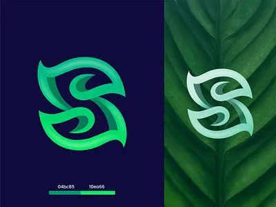 Letter S + Leaf | Creative logo 3d logo a b c d e f g h i j k l m n artex branding clean logo creative logo design letter letter logo lettering logo logo design logo designer mark modern logo nft logo o p q r s t u v w x y z tech logo unique logo vector