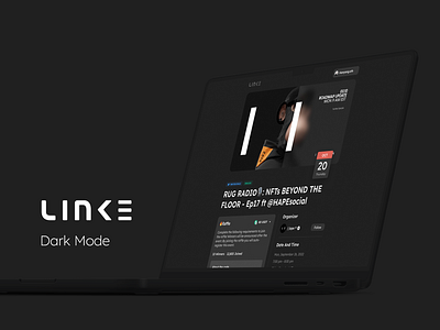 Link3 - The Best Web3 Crypo Native Event Planner - Dark Mode bitcoin blockchain btc crypto event homepage minimal minimalist nft profile social socialfi ui web web3 website