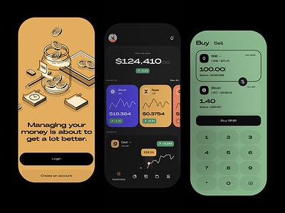 Crypto mobile wallet app bitcoin blockchain crypto crypto exchange crypto wallet cryptocurrency currency dashboard ethereum exchange interface mobile app mobile app design mobile dashboard mobile design mobile ui onboarding ui wallet