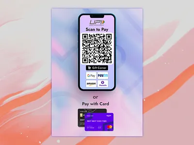 UPI and Card Payment Print Poster card payment figma payment payment methods poster upi