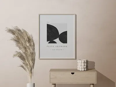 Modern Scene With Frame Mockup On The Wall graphicdesign
