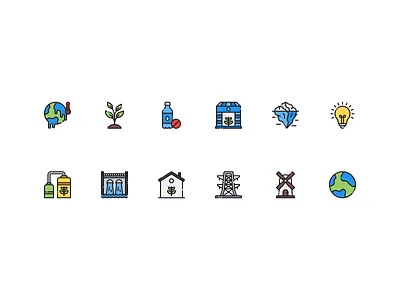 Ecology Icons Set climate ecology environment environmental icon icon apps icon set icons landing page ui design weather
