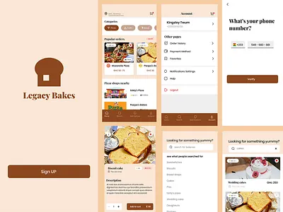 Bakery Delivery app bakery bakery app bread cake app daily 100 challenge dailyui food dlivery graphic design minimal mobile pizza app ui ux ux design