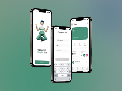 Simple™ – Bank for everyone. 3d bank design gradient onboarding simple ui