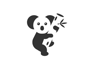 Koala on a bamboo tree bamboo character creative cute design illustration koala logo logo design minimal natural simple tree