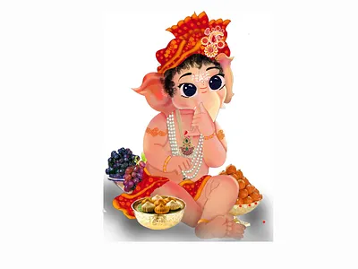 Ganesh Ji Digital Painting design graphic design illustration
