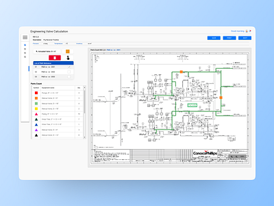 Engineering Valve Calculation Web App - UI Design app calculation design engineering ui valve web app website