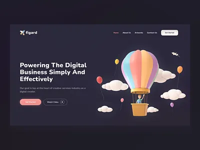 Figard - Powering Digital Business 3d blender blender3d branding clean dark design flat illustration logo start up ui ux vector web