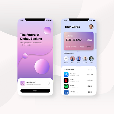 Finance Mobile App - Banking System 2022 app bank banking behance card creative credit card dailyui design dribbble figma finance future illustration mobile app money ui ui 2022 ux