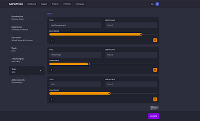 Portfolio Dashboard daisyui dashboard inspiration nextjs portfolio tailwindcss web design website
