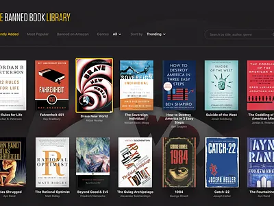 The Banned Book Library books library selection