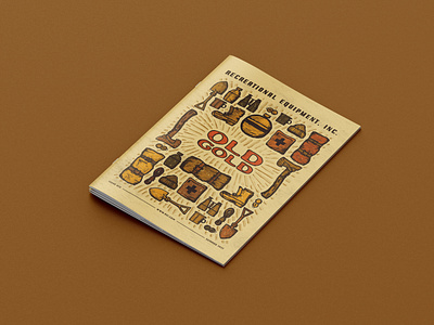 REI "Old Gold" Edition axe camping canteen catalog design equipment graphic design hiking illustration lantern old recreational rei school typography vintage