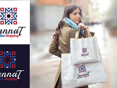 Online Shop Logo- Jannat Online Shopping brand designer branding design graphic design graphic design illustration logo online shop logo vector