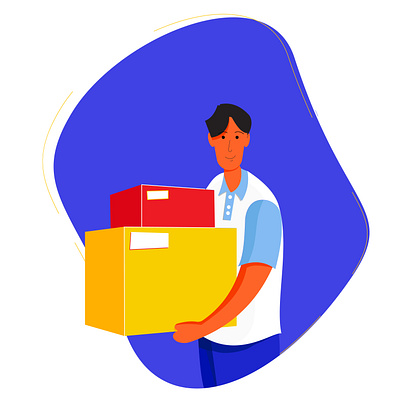 Delivery Man with boxes bangladesh character design design flat illustration illustration illustration art minimalism vector