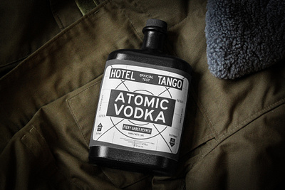 Hotel Tango: Atomic Vodka bottle branding design distillery graphic design hotel liquor packaging photography premium tango typography vodka