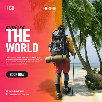 Explore the world branding design flyer flyer design graphic design logo