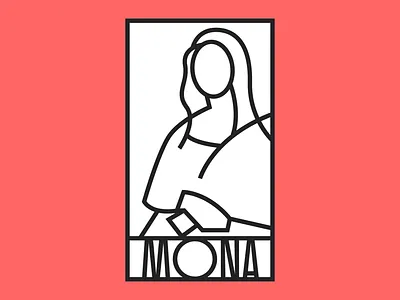 MONA art beautiful branding colors davinci design digitalart illustration lineart lines mona monalisa painting ui vector