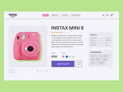 INSTAX STORE concept design makeevaflchallenge5 online shop product page web design