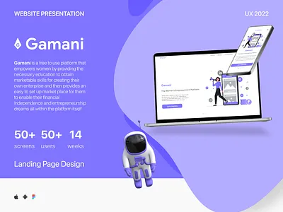 Gamani Website Landing Page Presentation design illustration ui ux