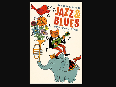 Highland Jazz & Blues Festival 2021 blues festival illustration jazz poster