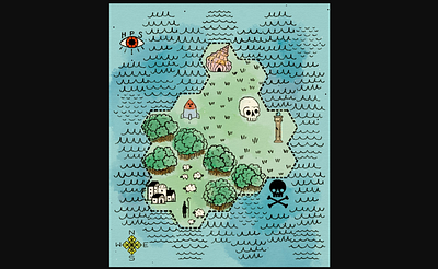 Island Map cartography illustration map rpg