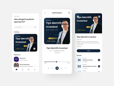 Podcast App app design mobile podcast ui