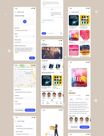 Intercity Book delivery App app design ui