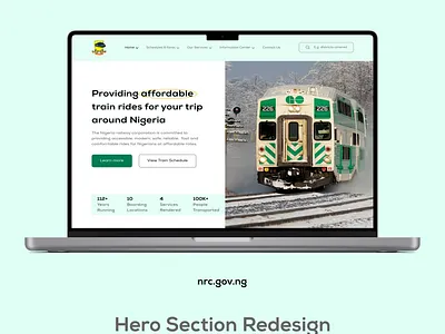 NRC Hero Section Redesign hero section landing page railway transport web ui wensite design