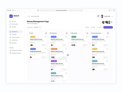 Task Management Dashboard app branding dashboard design design inspiration illustration minimal typography ui uiux