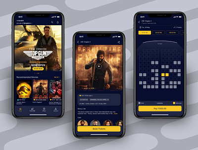 Movie Ticket Booking App UI adobe xd ios mobile mobile app movie ticket booking app ui uiux