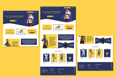 Sportswear webpage branding design figma graphic design illustration ui ux