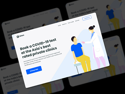 Covid-19 test Hero Landing Page Website bashar billah covid 19 covid test design hospital website social media test website ui ui design ui ux design website website design
