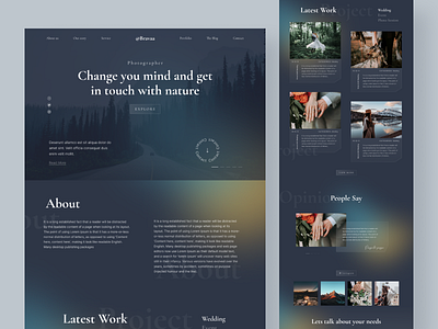 Photography Web Landing Page agency branding cameraman design folio graphic design illustration landing page mockup photo photographer photography photography web landing page photoshoot potraits ui ux videography web website