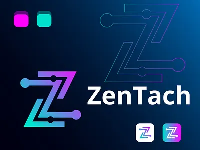 ZenTach logo company logo creative logo design graphic design illustration logo logo design modern logo rafikhassan87 z logo zentach logo