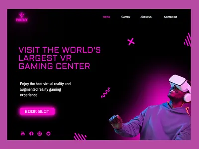 VR Gaming webpage branding design figma graphic design illustration typography ui ux vector