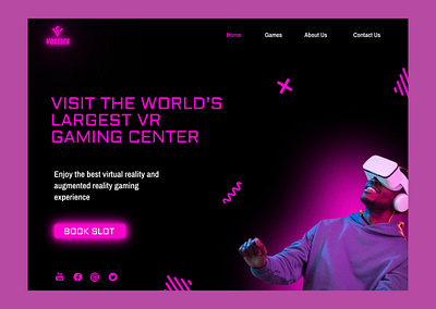 VR Gaming webpage branding design figma graphic design illustration typography ui ux vector