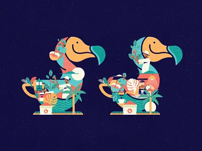 Coffee Wall Mural artist cafe coffee coffee lover coffee shop digital art dodo fair trade coffee graphic design graphiste illustration illustrator nature paint tropical wall mural zimbo