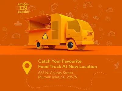 Amigos En Poncho food truck post 3d animation branding graphic design logo motion graphics ui