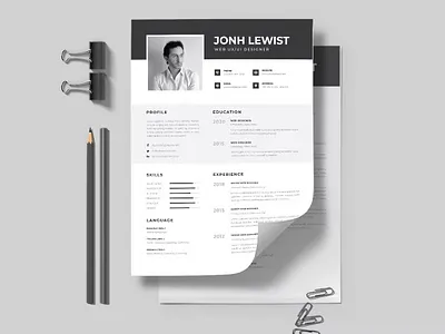 Free Professional Resume Template Word clean cover letter cv design cv template design e learning ecommerceweb education platform illustration modern design online course website resume resume design resume template study web web design web ui website website design