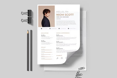 Free CV Resume A4 Print Template clean cover letter cv design cv template design e learning ecommerceweb education platform illustration modern design online course website resume resume design resume template study web web design web ui website website design