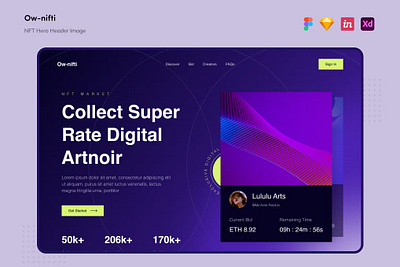 Free Ow-nifti - NFT Hero Header Image animation app creaitve design hero template illustration landing motion graphics nft nft hero trend ui ui design userinterface ux ux design web web desgin webdesgin website