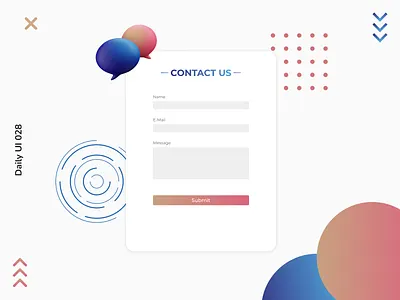 Daily UI 028 | Contact Us 3d icon contact us daily ui 028 form