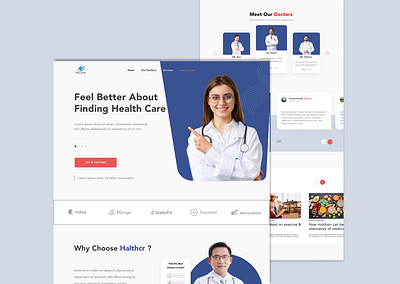 Medical Health Care Landing Page branding design health care herosection landing page medical typography ui uiux user interface ux