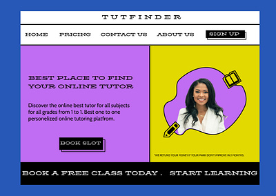 Online tutoring webpage design figma graphic design illustration typography ui ux