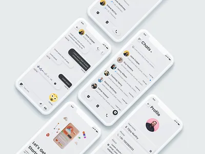 Piing - Neumorphic Mobile Messing App💬 adobe xd app chat design figma graphic design minimal ui neumorphic neumorphism ui ux