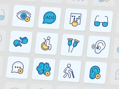 Accessibility Spot accessibility adobexd design dribbblers gaad icon iconpack illustration inclusive design ui