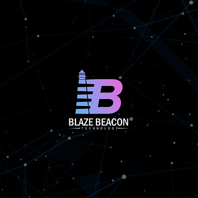 Lighthouse logo with the letter B brand identity initial letter b lighthouse logo design logos minimal modern logo tech logo technology