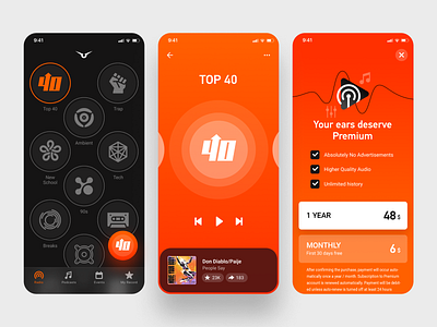 Dance radio mobile app app dance mobile radio ui