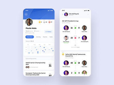 Martial arts app app athlete martial martial arts mobile sports sportsman teakwondo tournament ui